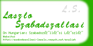 laszlo szabadszallasi business card